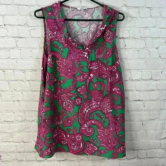 Crown & Ivy Plus Size Sleeveless Paisley Top size XXL - Picture 1 of 5